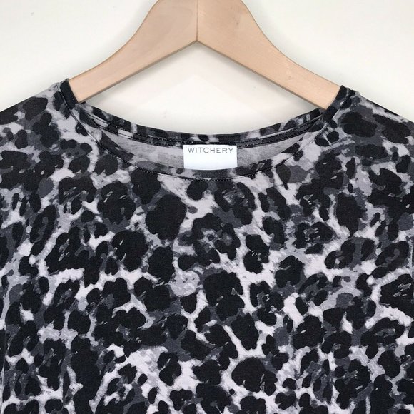 SOLD Witchery Animal Print Crew Neck Top XS - Picture 4 of 12